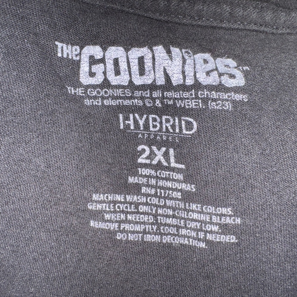 The Goonies Skull Treasure Map Graphic T-Shirt Mens 2XL Black Hybrid Apparel - Picture 4 of 6